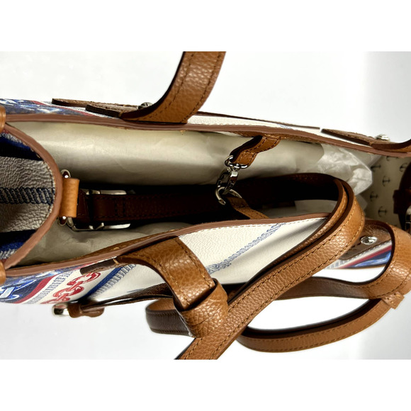 NWT Brighton Anchor & Soul Sailors Heart Leather Tote Bag Multi NWTS - Picture 7 of 12